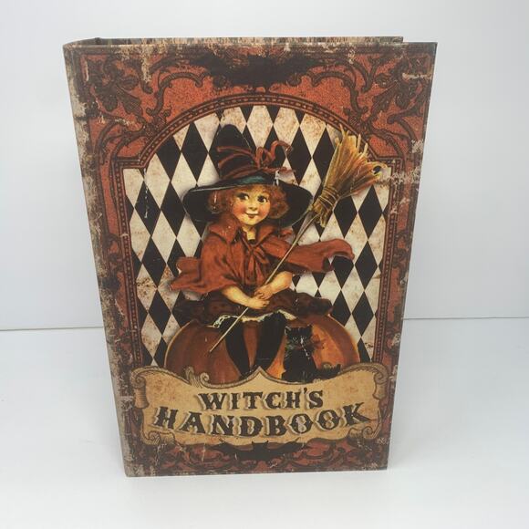 NWOT Halloween WITCH'S HANDBOOK spell book spellbook tabletop decor vintage look - Picture 1 of 10